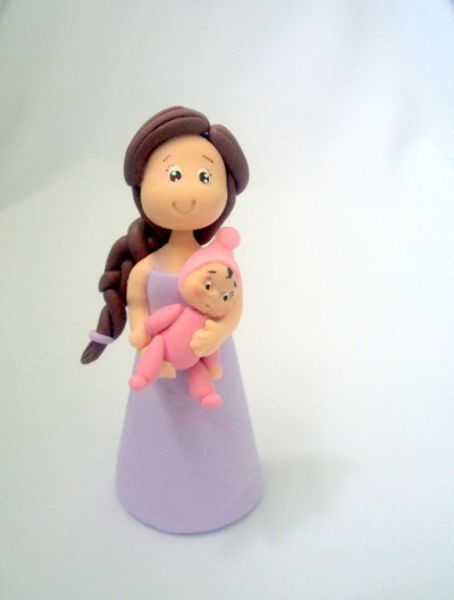 topo de bolo mamãe com bebê
